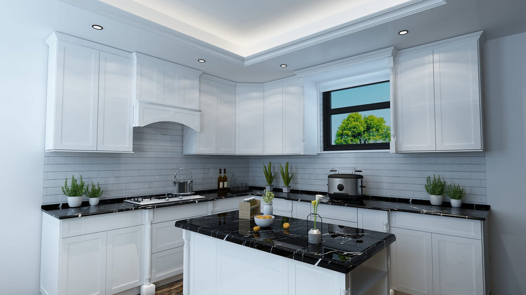 HF-W4242: Frost White Shaker 42"W x 42"H 2 Doors & 3 Shelves Standard Wall Cabinet