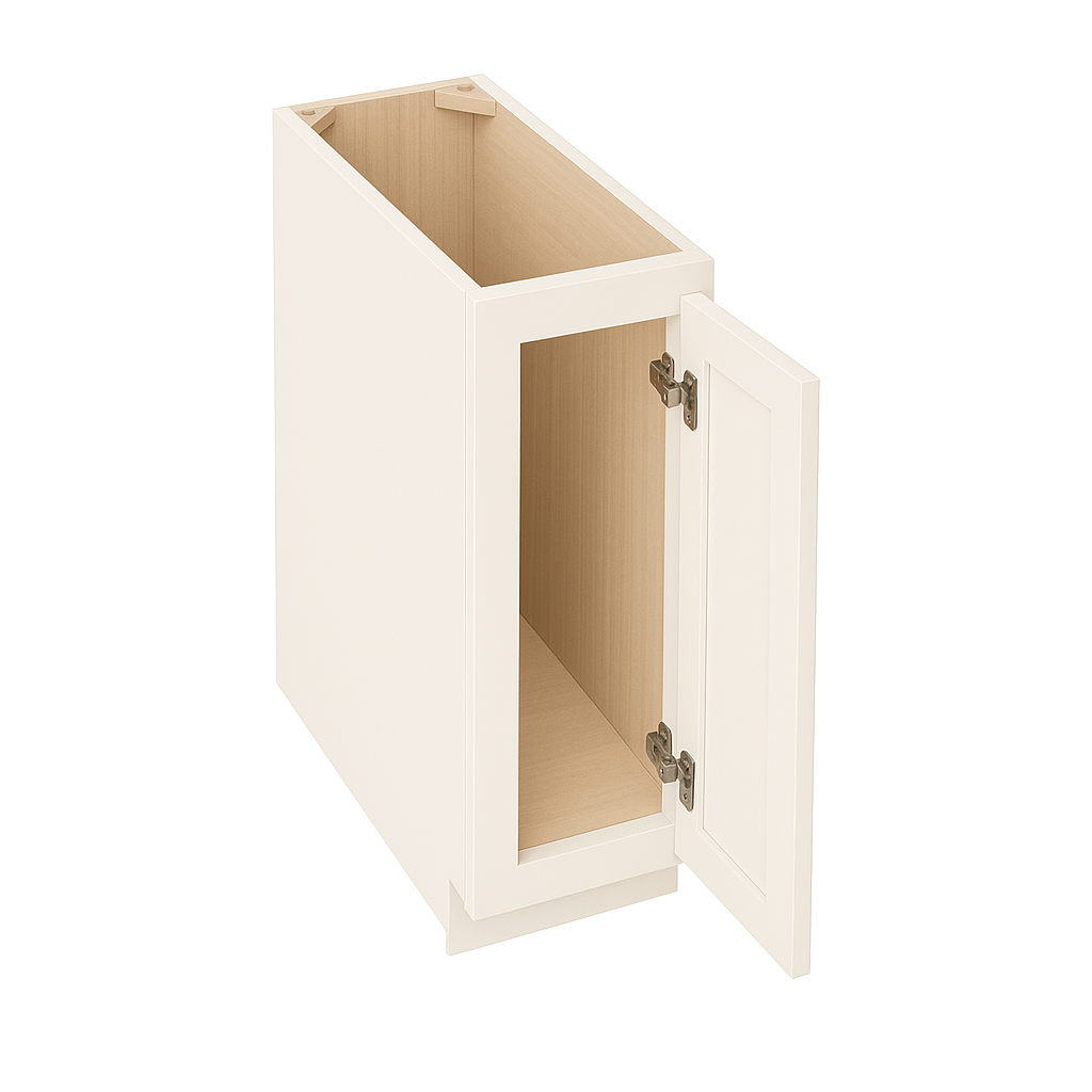 DI-BF0924: Dallas Ivory Shaker 09" Full Height Door Standard Base Cabinet