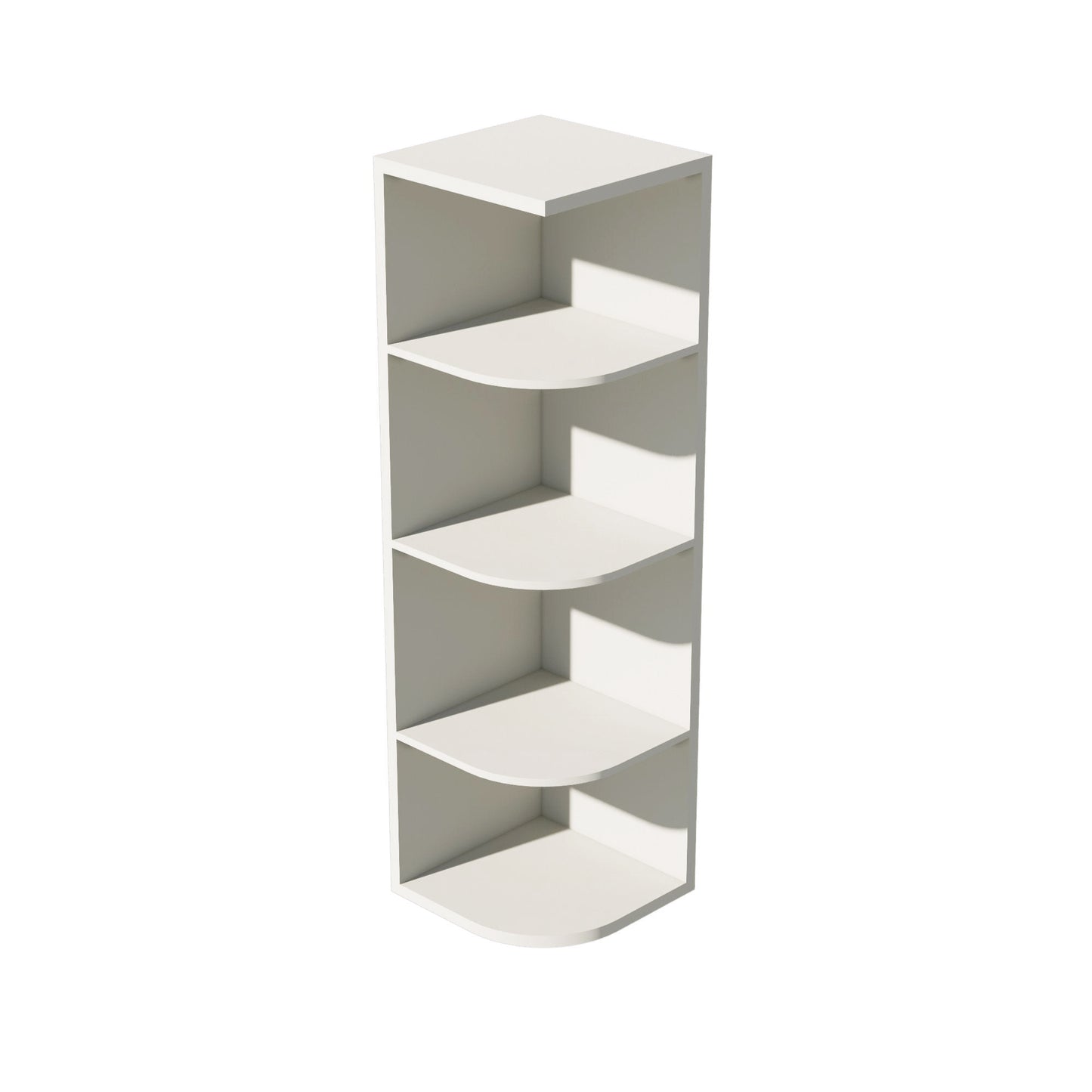 DI-OE1242: Dallas Ivory Shaker 12"W x 42"H 4 Shelves Wall End Shelf Cabinet