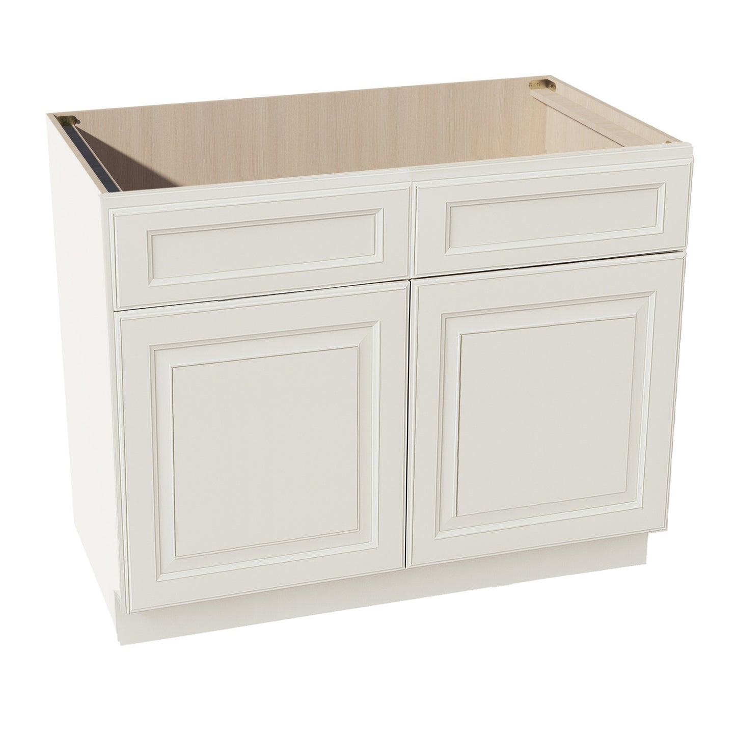 DI-SB42: Dallas Ivory Shaker 42" 2 Doors 2 False Drawers Sink Base Cabinet