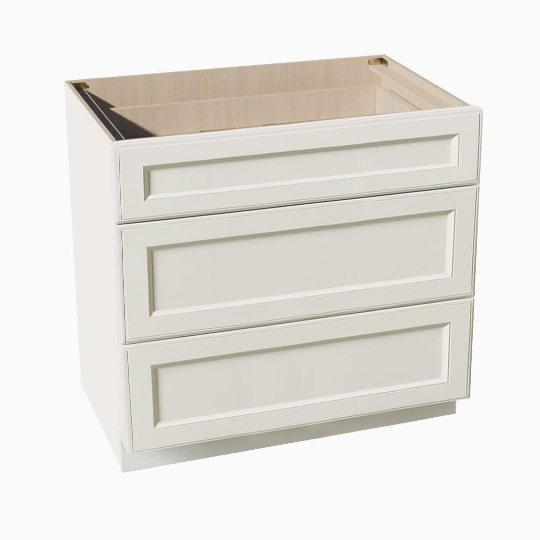 DI-DB36: Dallas Ivory Shaker 36" 3 Drawers Base Cabinet