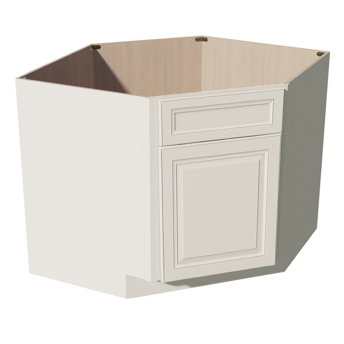 DI-DSB42: Dallas Ivory Shaker 42" 1 Door - 1 False Drawer Corner Sink Base Cabinets