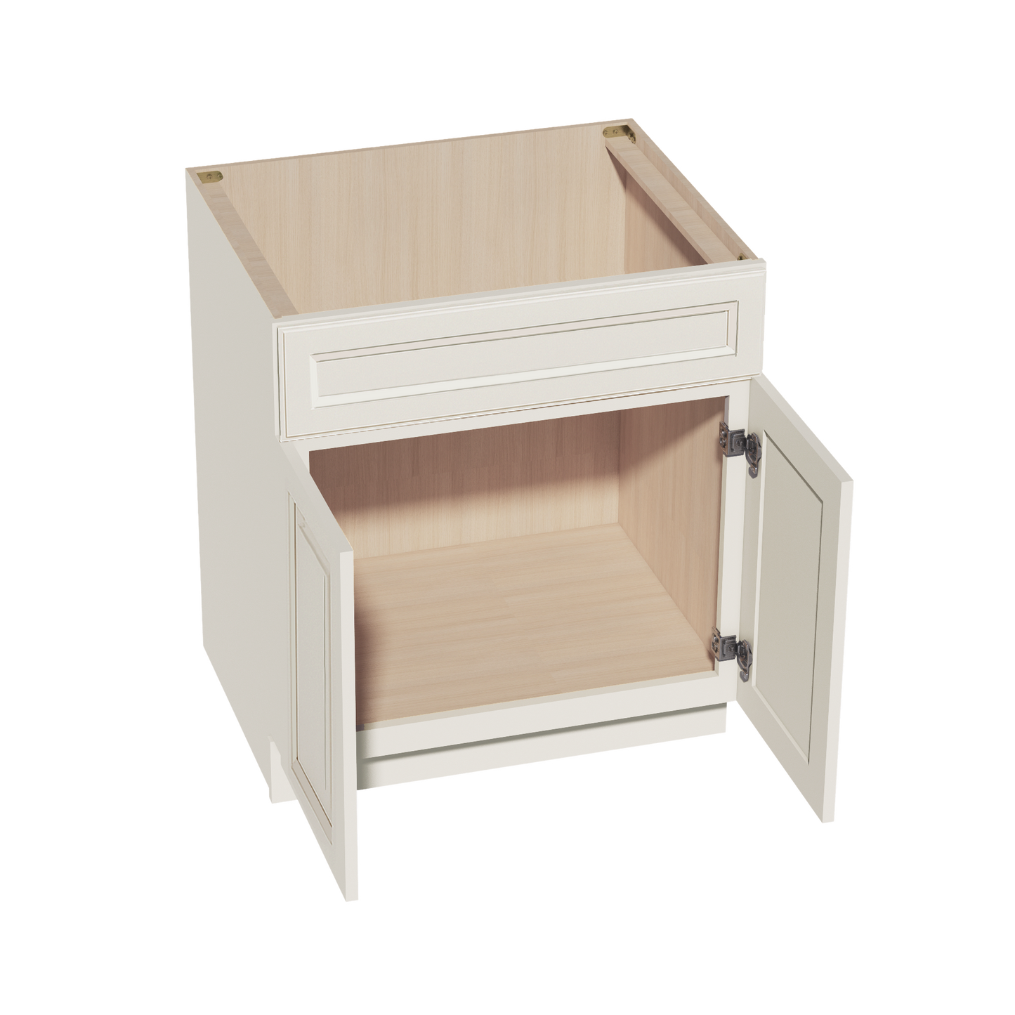 DI-SB30: Dallas Ivory Shaker 30" 2 Doors 1 False Drawer Sink Base Cabinet