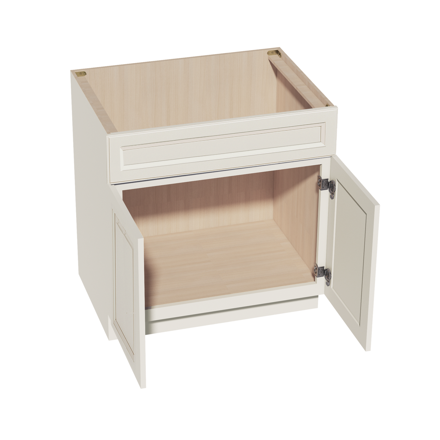 DI-SB33: Dallas Ivory Shaker 33" 2 Doors 1 False Drawer Sink Base Cabinet