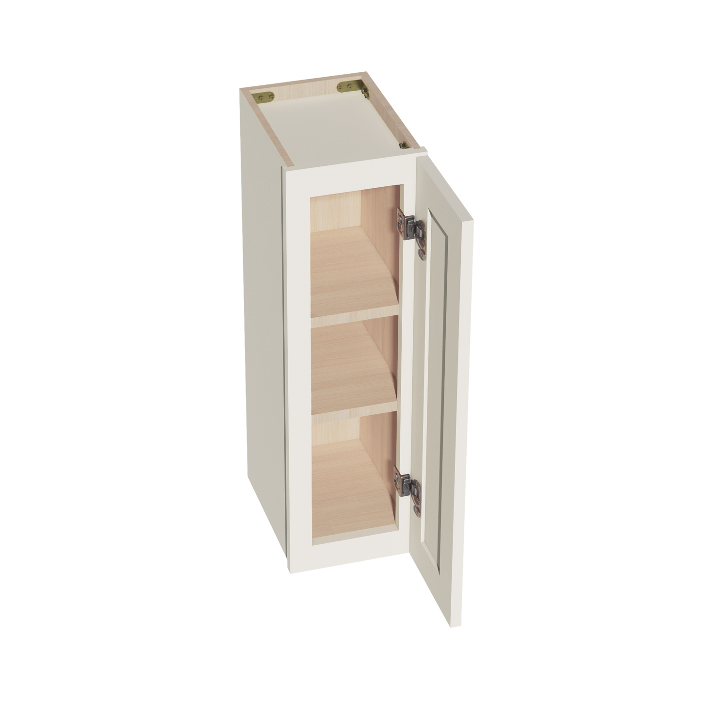 DI-W0930: Dallas Ivory Shaker 09"W x 30"H 1 Door & 2 Shelves Standard Wall Cabinet