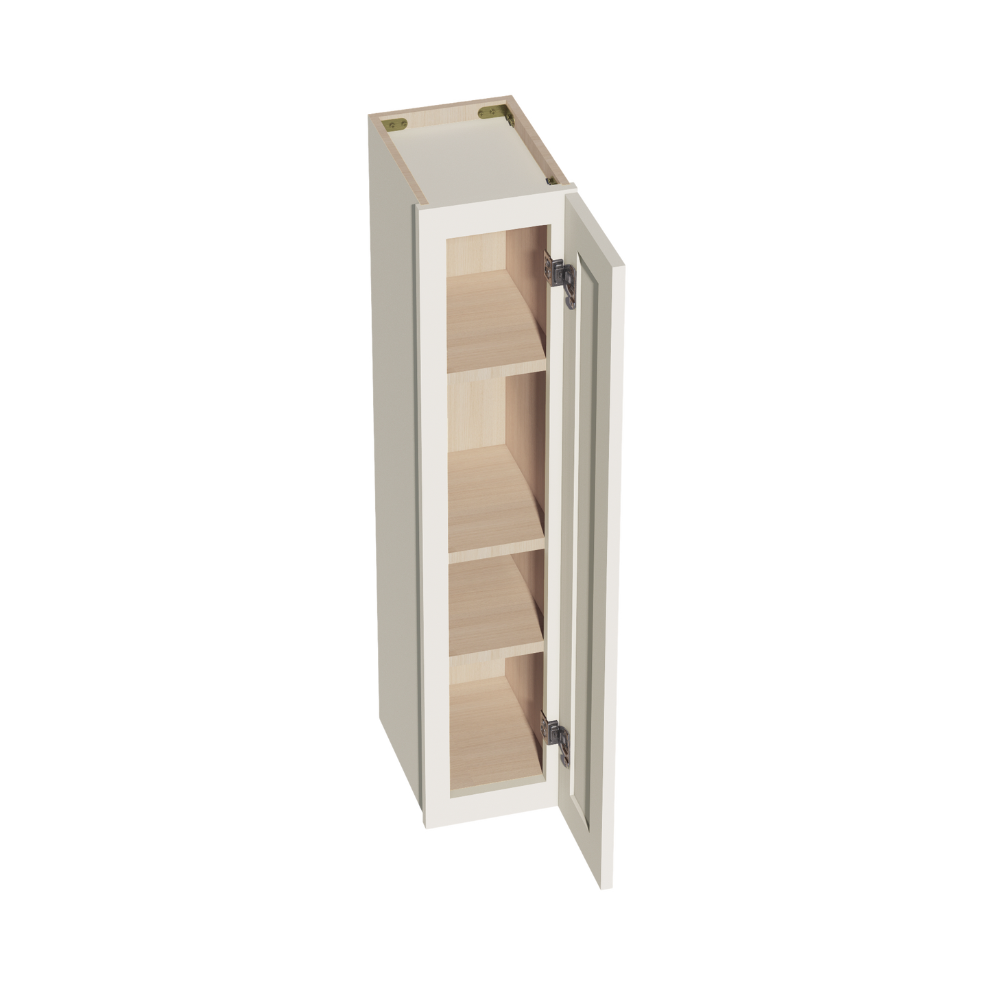 DI-W0942: Dallas Ivory Shaker 09"W x 42"H 1 Door & 3 Shelves Standard Wall Cabinet