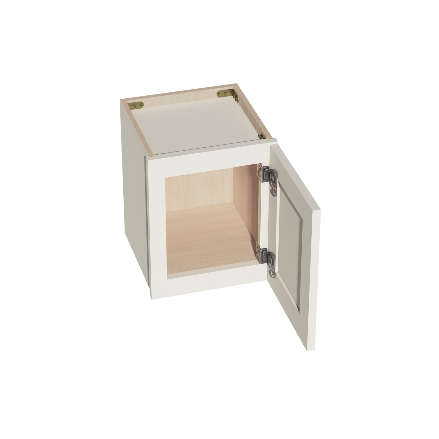 DI-W1215: Dallas Ivory Shaker 12"W x 15"H 1 Door Standard Wall Bridge Cabinet