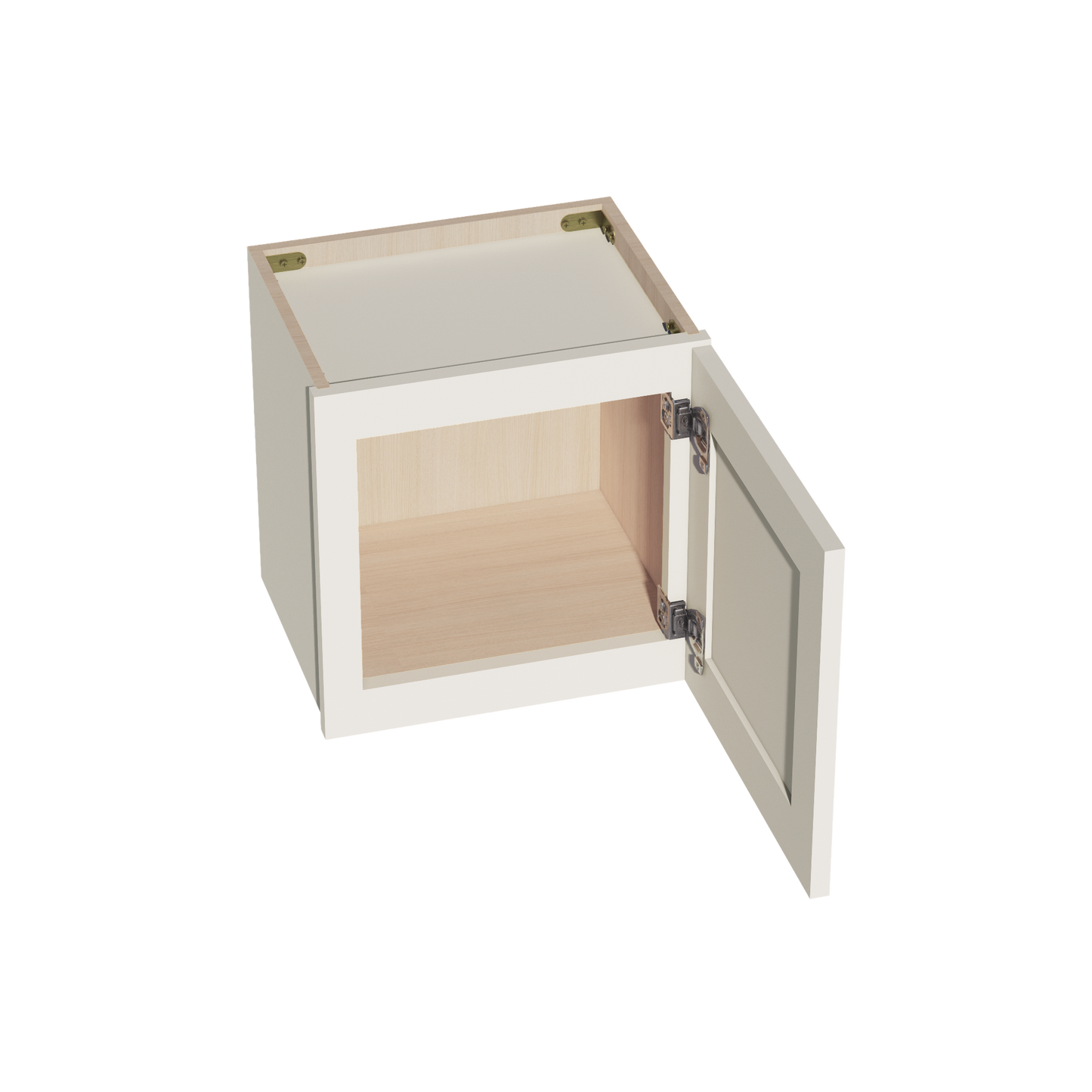 DI-W1515: Dallas Ivory Shaker 15"W x 15"H 1 Door Standard Wall Bridge Cabinet