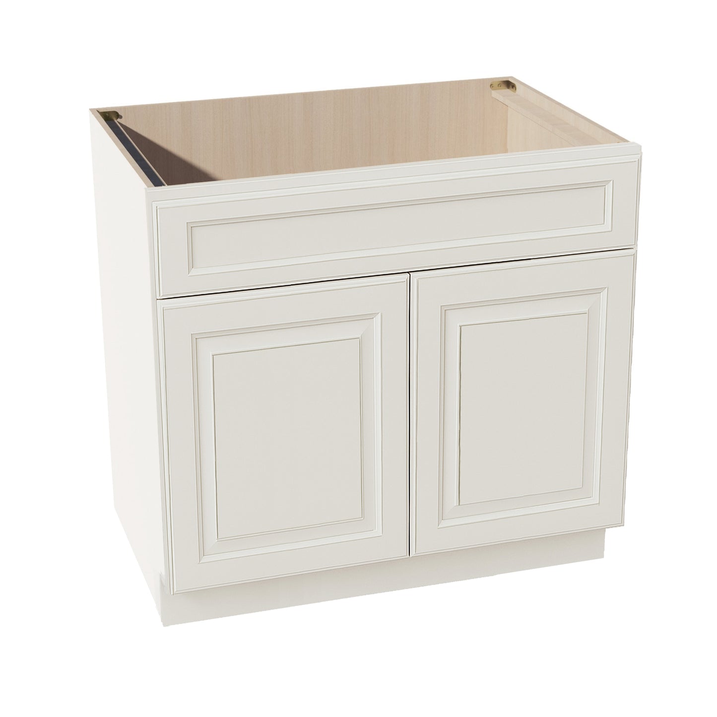 DI-SB36: Dallas Ivory Shaker 36" 2 Doors 1 False Drawer Sink Base Cabinet