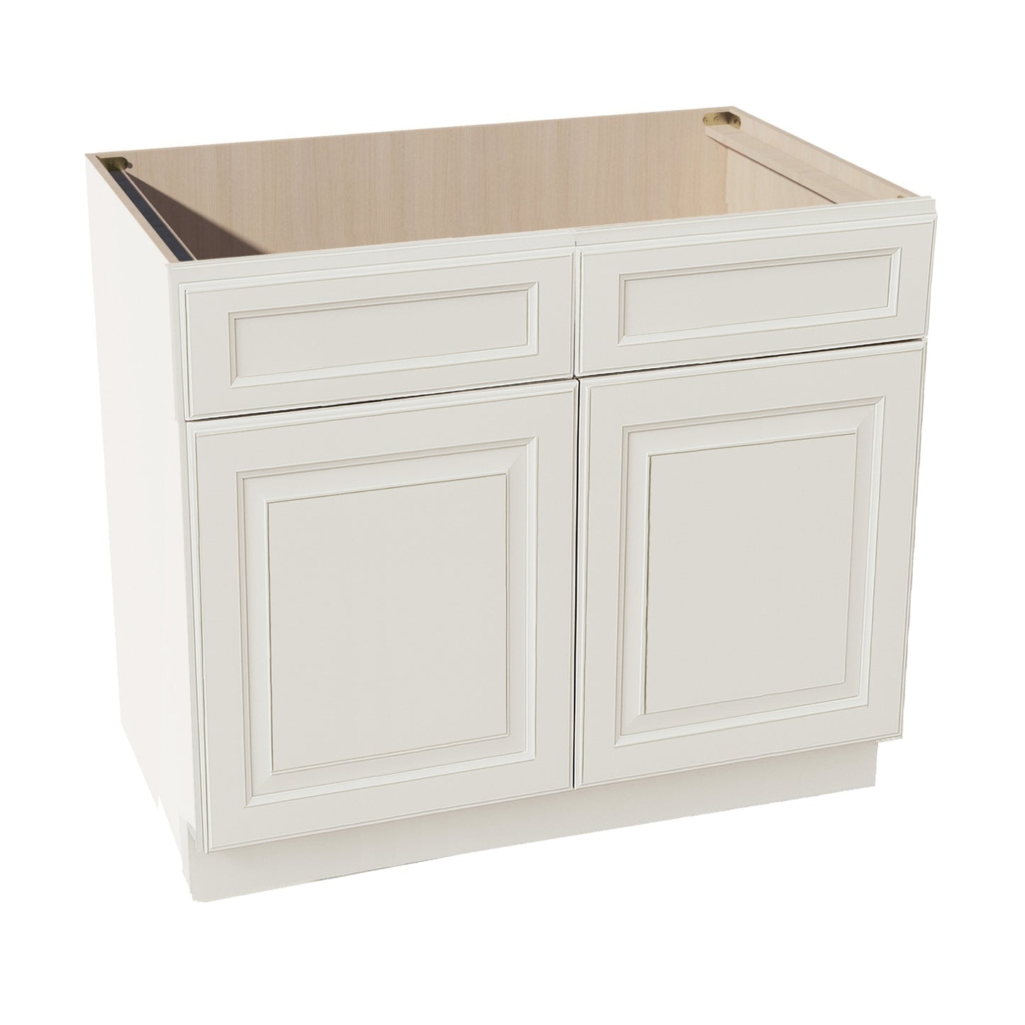DI-SB39: Dallas Ivory Shaker 39" 2 Doors 2 False Drawers Sink Base Cabinet