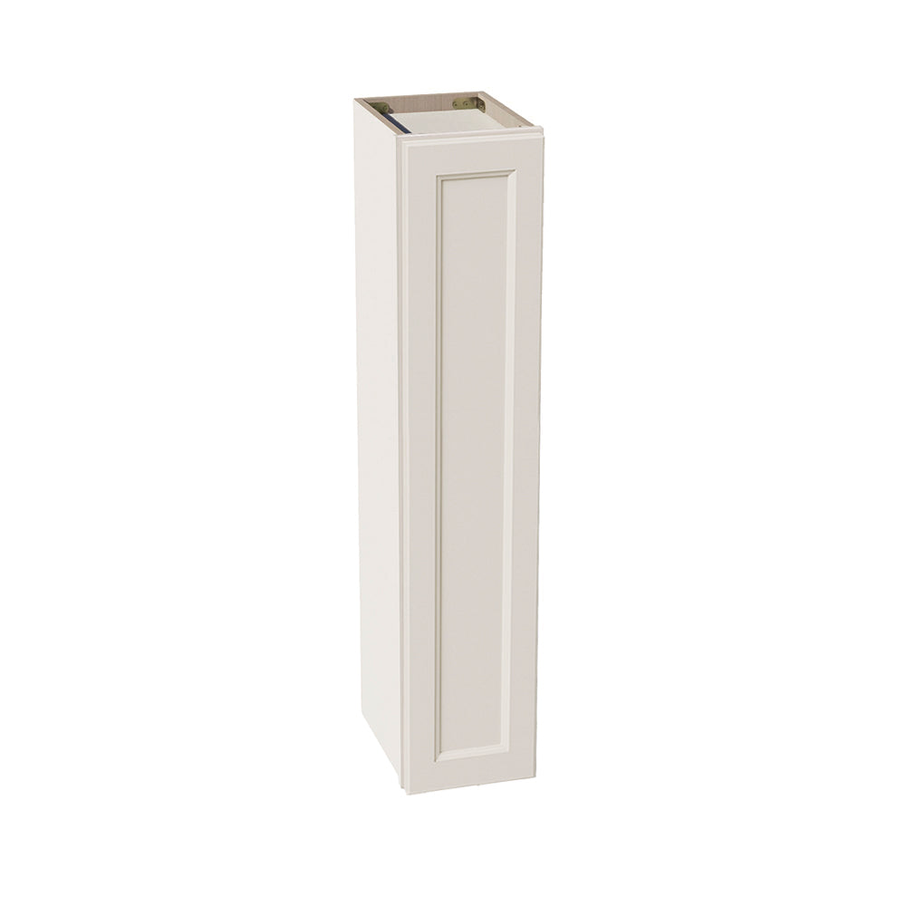 DI-W0942: Dallas Ivory Shaker 09"W x 42"H 1 Door & 3 Shelves Standard Wall Cabinet