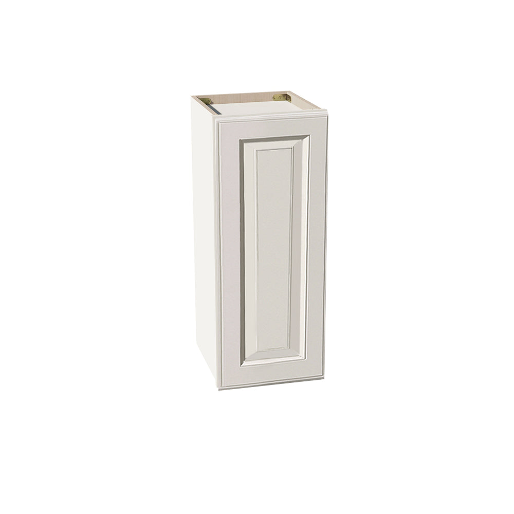 DI-W1230: Dallas Ivory Shaker 12"W x 30"H 1 Door & 2 Shelves Standard Wall Cabinet