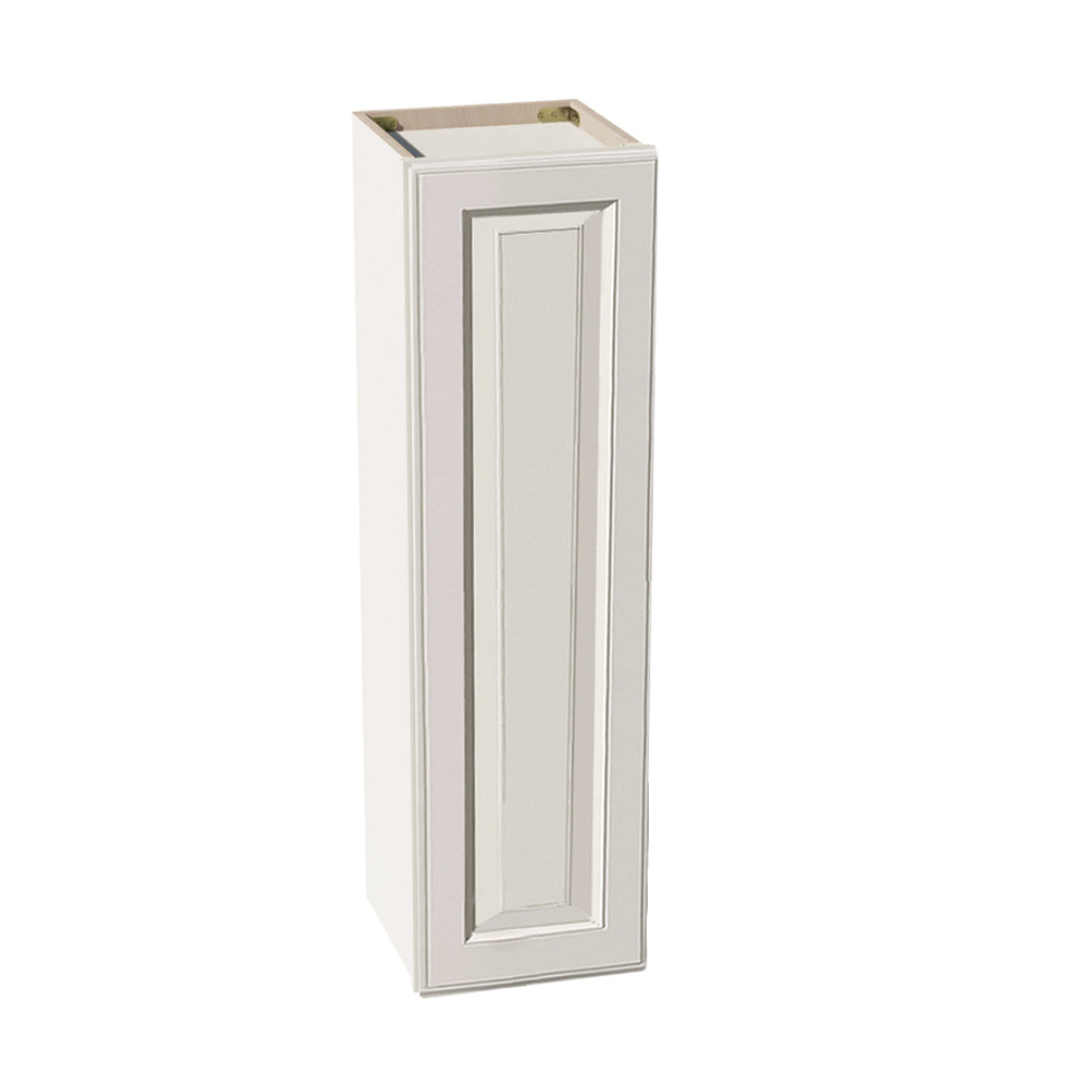 DI-W1242: Dallas Ivory Shaker 12"W x 42"H 1 Door & 3 Shelves Standard Wall Cabinet