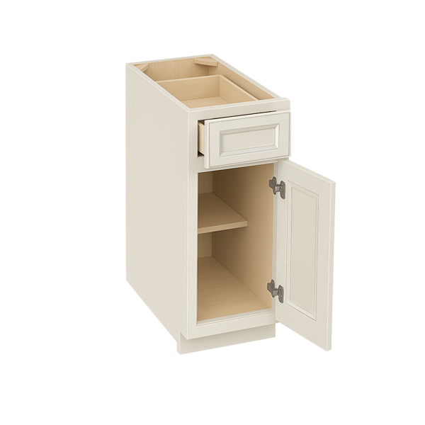 DI-B12: Dallas Ivory Shaker 12" 1 Drawer 1 Door Standard Base Cabinet