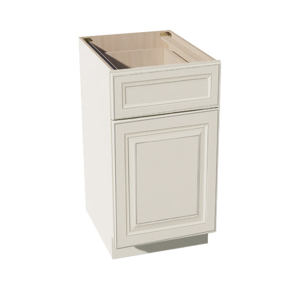 DI-B18TR: Dallas Ivory Shaker 18" 1 Drawer Trash Pull Out Base Cabinet
