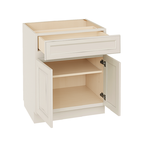 DI-B33: Dallas Ivory Shaker 33" 1 Drawer 2 Doors Standard Base Cabinet