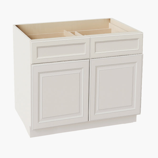 DI-B42: Dallas Ivory Shaker 42" 2 Drawers 2 Doors Standard Base Cabinet