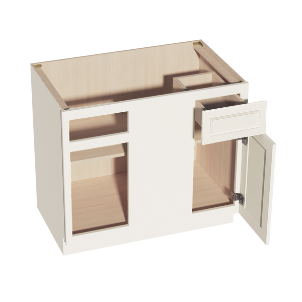 DI-BBC39/42: Dallas Ivory Shaker 39" 1 Door - 1 Drawer Blind Corner Base Cabinet