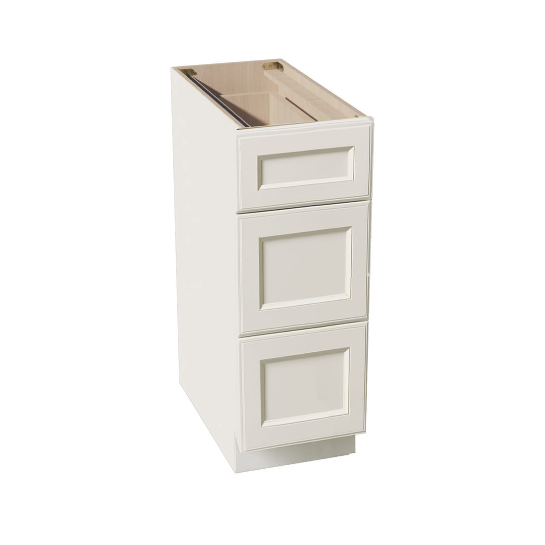 DI-DB12: Dallas Ivory Shaker 12" 3 Drawers Base Cabinet