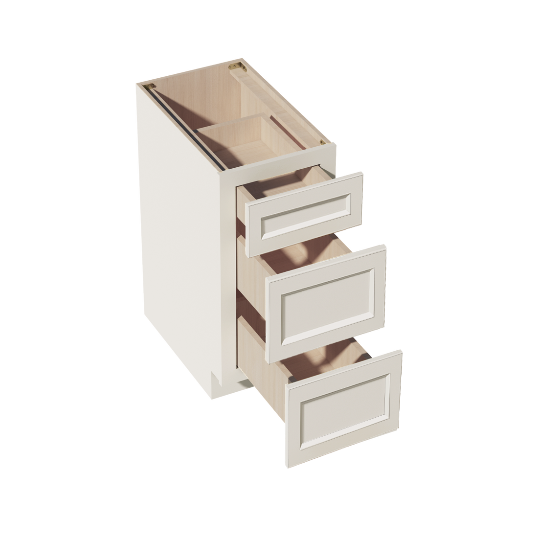 DI-DB15: Dallas Ivory Shaker 15" 3 Drawers Base Cabinet