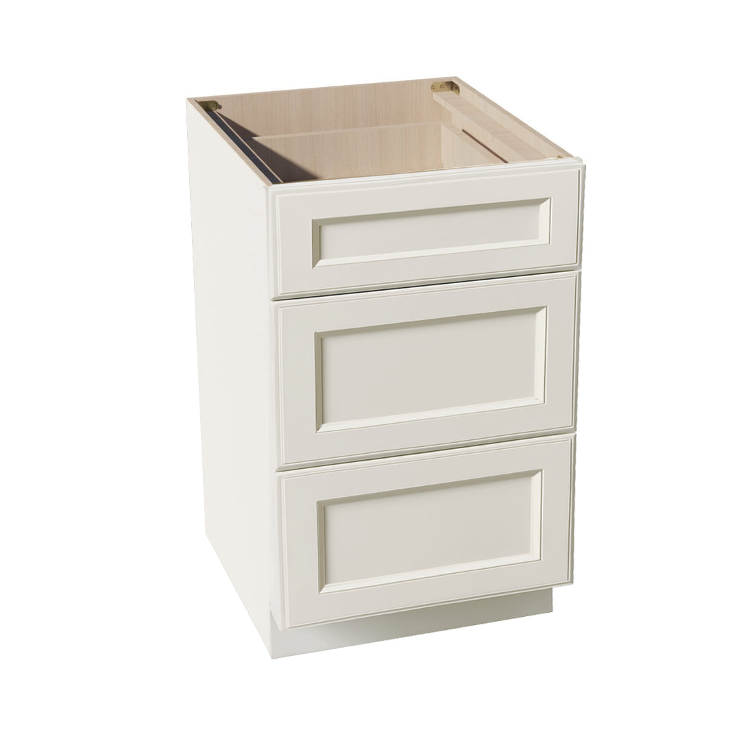 DI-DB21: Dallas Ivory Shaker 21" 3 Drawers Base Cabinet