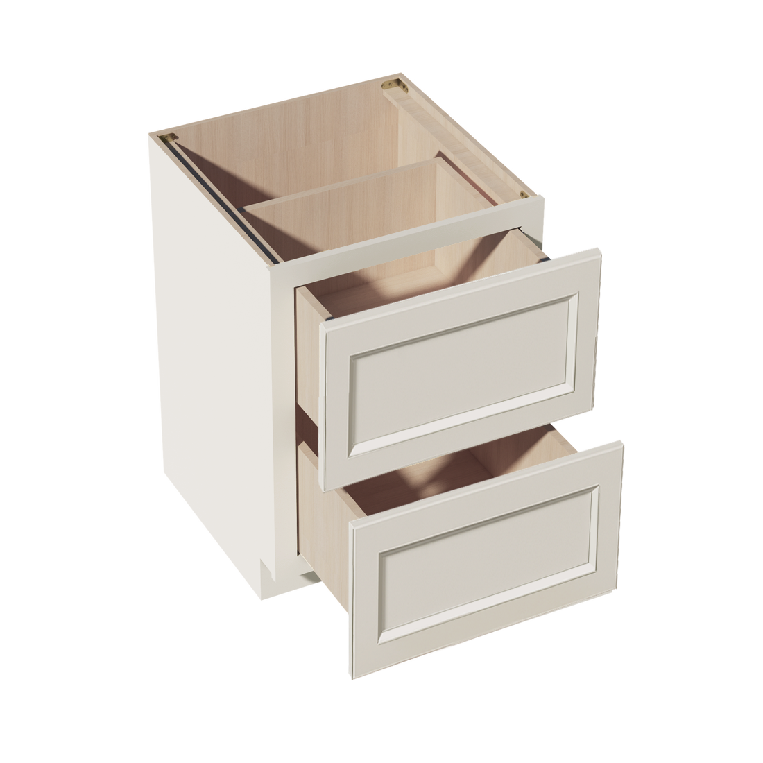 DI-DB24-2: Dallas Ivory Shaker 24" 2 Drawers Base Cabinet