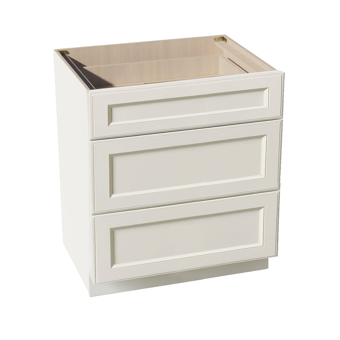 DI-DB30: Dallas Ivory Shaker 30" 3 Drawers Base Cabinet