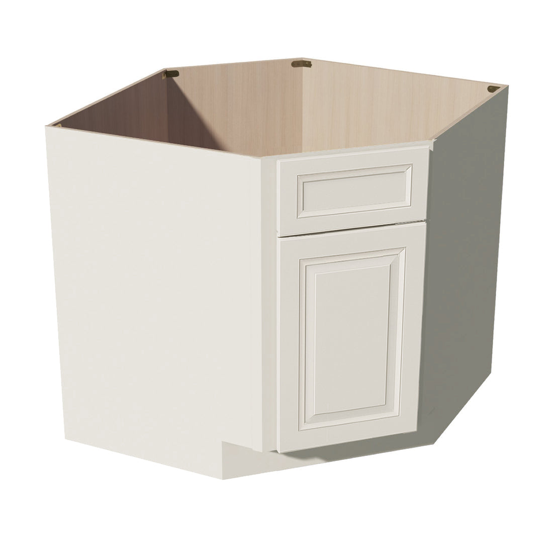 DI-DSB36: Dallas Ivory Shaker 36" 1 Door 1 False Drawer Corner Sink Base Cabinets