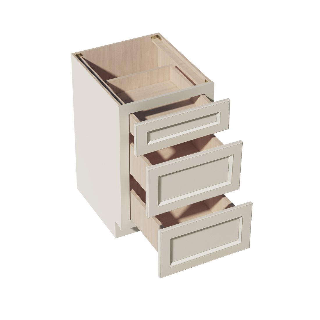 DI-DB21: Dallas Ivory Shaker 21" 3 Drawers Base Cabinet