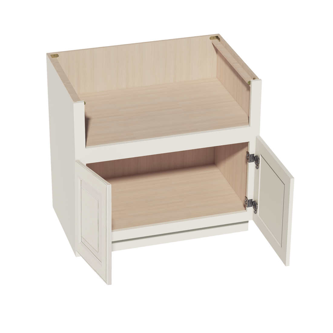 DI-FS36: Dallas Ivory Shaker 36" 2 Doors Farm House Sink Base Cabinets