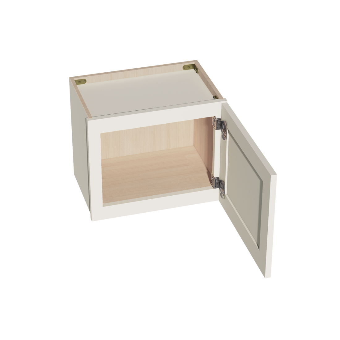 DI-W1815: Dallas Ivory Shaker 18"W x 15"H 1 Door Standard Wall Bridge Cabinet