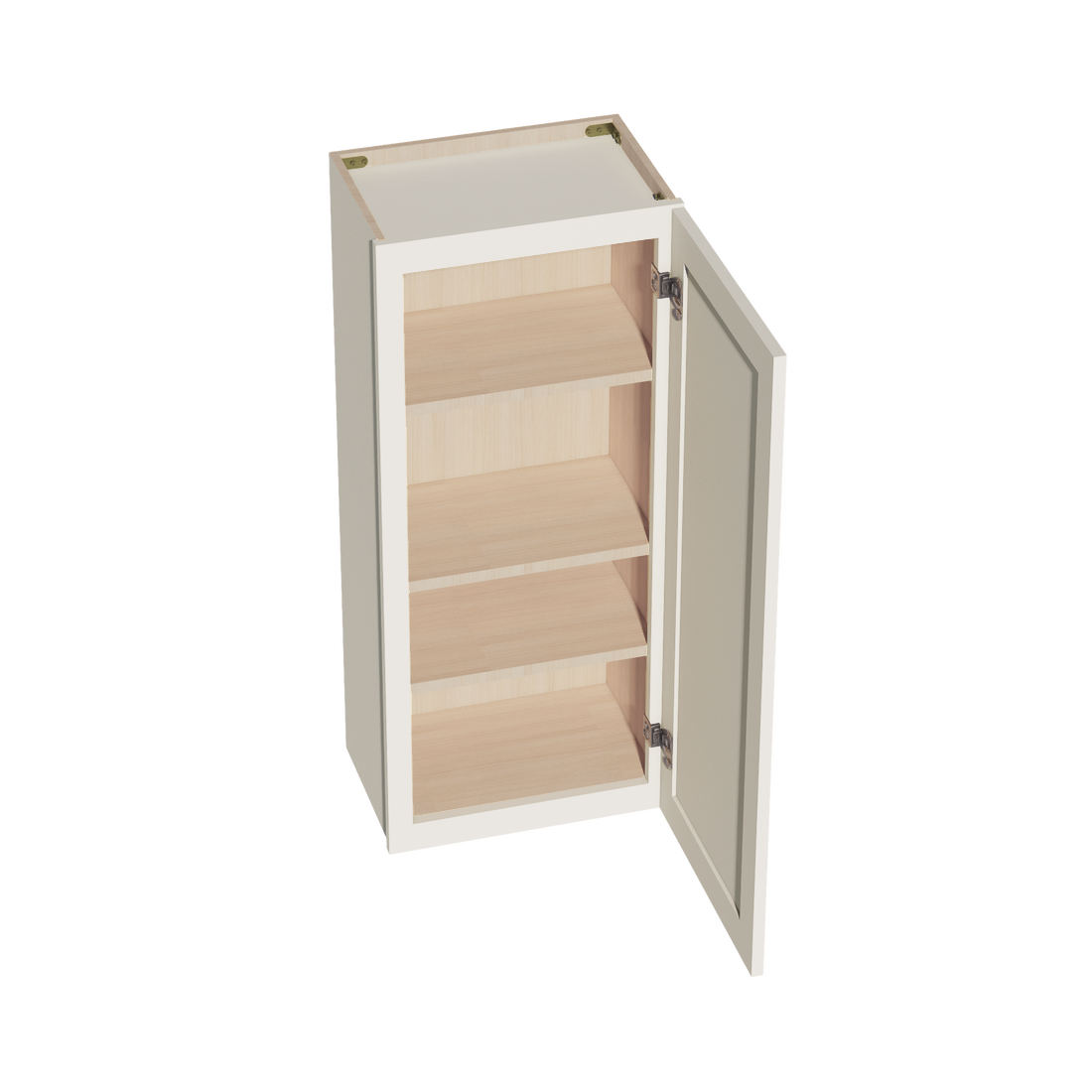 DI-W1842: Dallas Ivory Shaker 18"W x 42"H 1 Door & 3 Shelves Standard Wall Cabinet