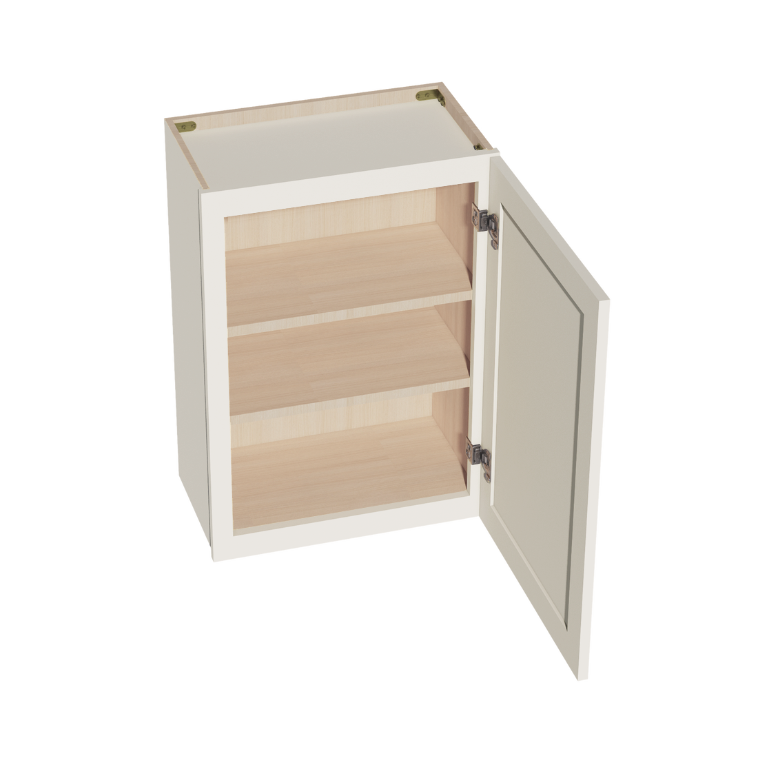 DI-W2130: Dallas Ivory Shaker 21"W x 30"H 1 Door & 2 Shelves Standard Wall Cabinet