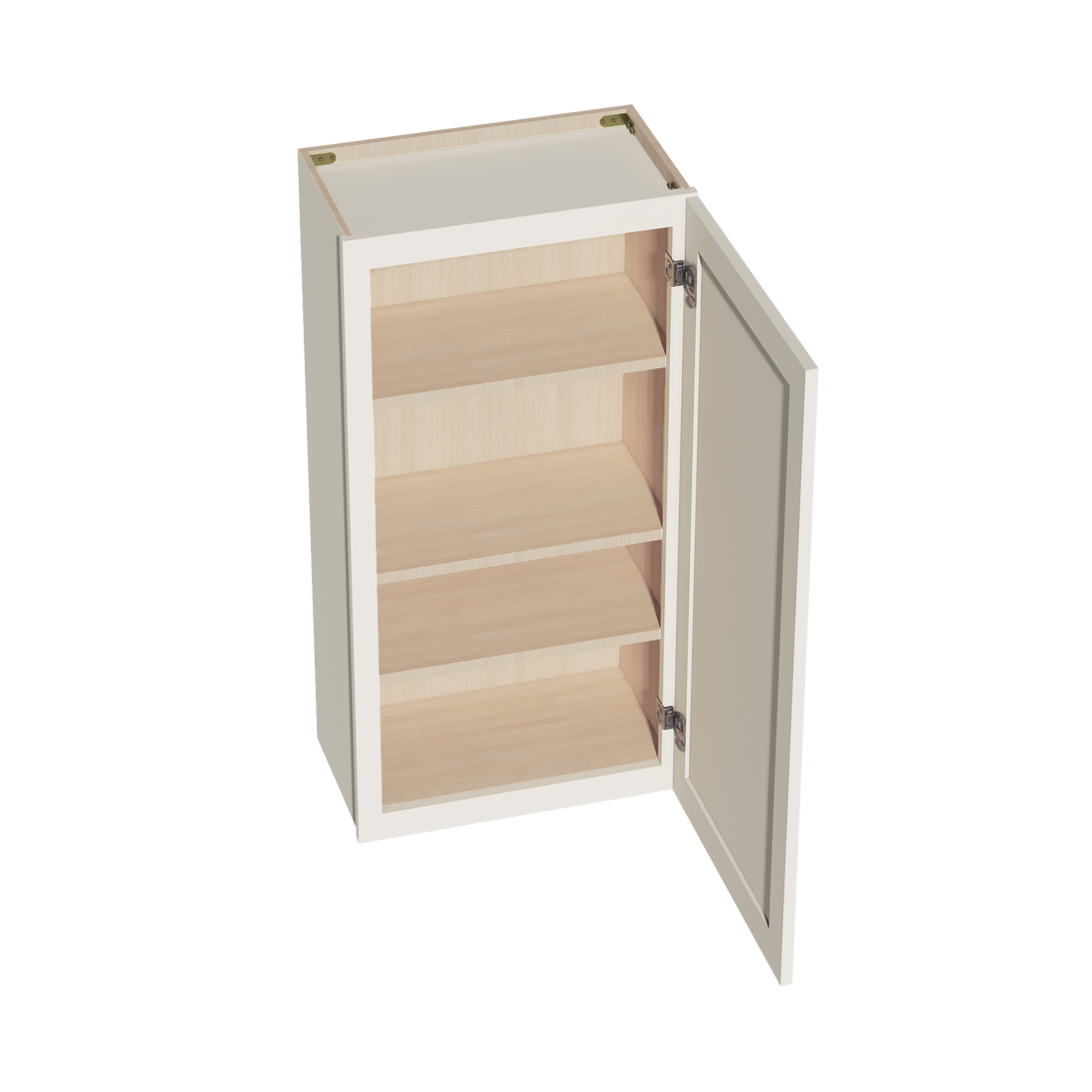 DI-W2142: Dallas Ivory Shaker 21"W x 42"H 1 Door & 3 Shelves Standard Wall Cabinet