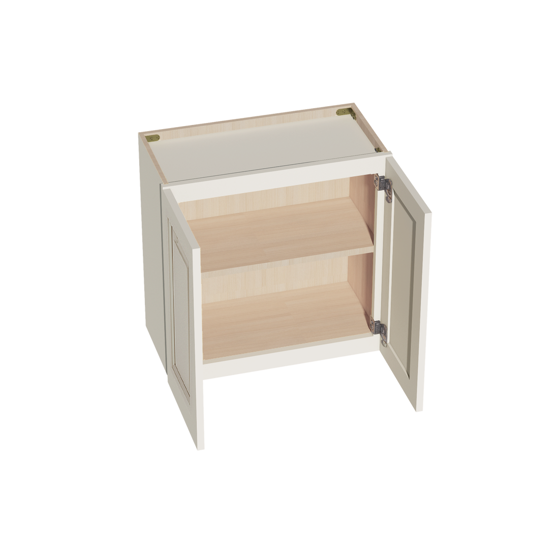 DI-W2424: Dallas Ivory Shaker 24"W x 24"H 2 Doors Standard Wall Bridge Cabinet