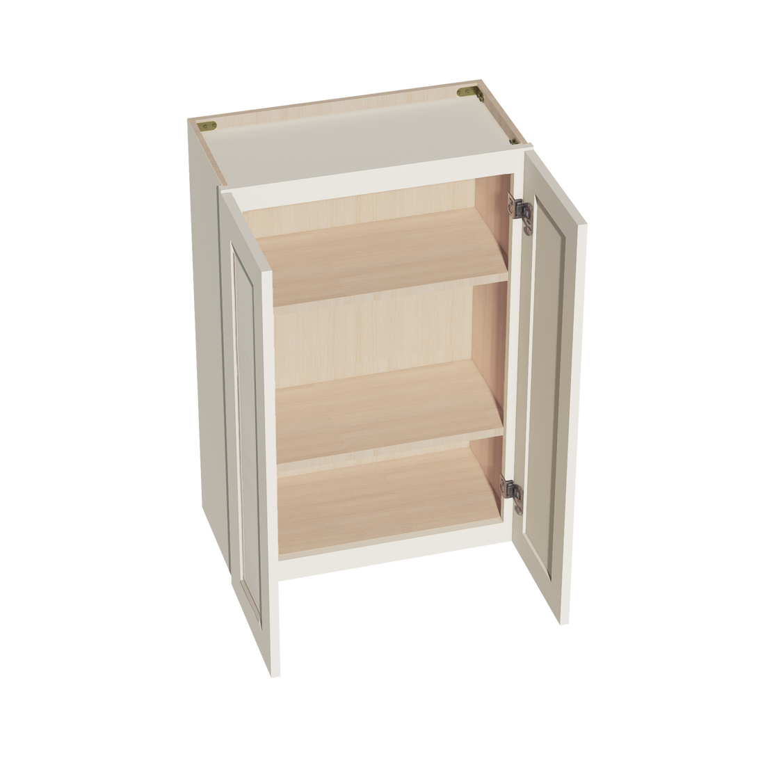 DI-W2436: Dallas Ivory Shaker 24"W x 36"H 2 Doors & 2 Shelves Standard Wall Cabinet