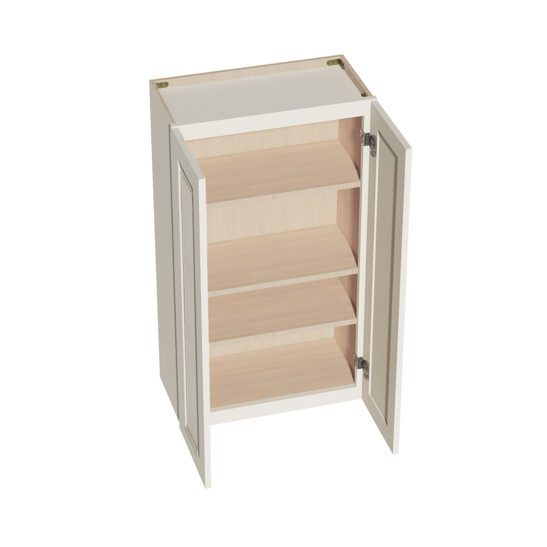 DI-W2442: Dallas Ivory Shaker 24"W x 42"H 2 Doors & 3 Shelves Standard Wall Cabinet