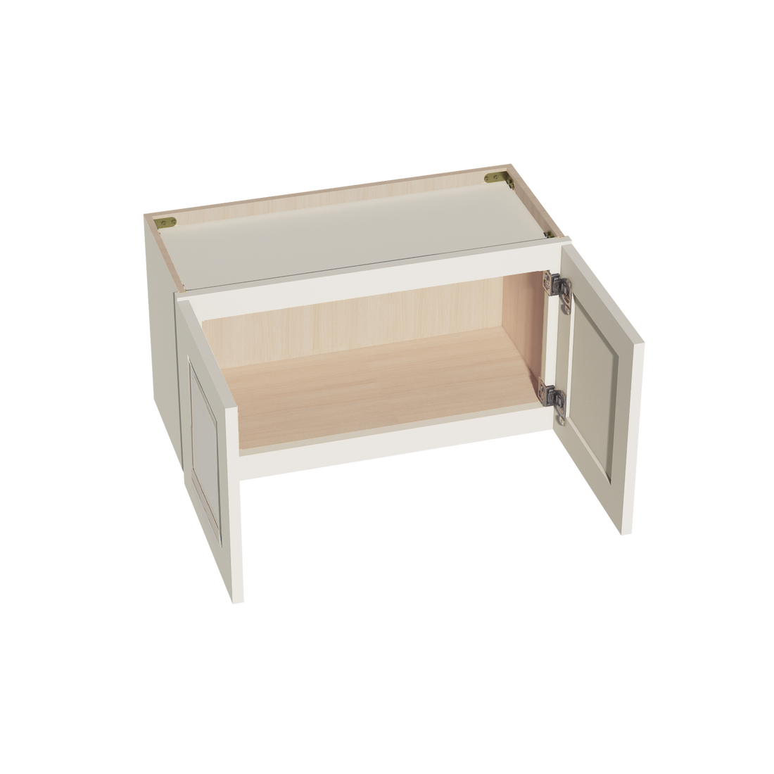 DI-W2715: Dallas Ivory Shaker 27"W x 15"H 2 Doors Standard Wall Bridge Cabinet
