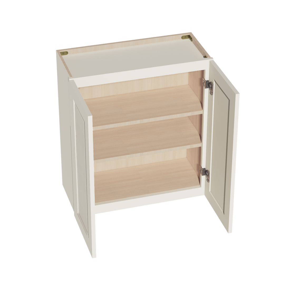 DI-W2730: Dallas Ivory Shaker 27"W x 30"H 2 Doors & 2 Shelves Standard Wall Cabinet