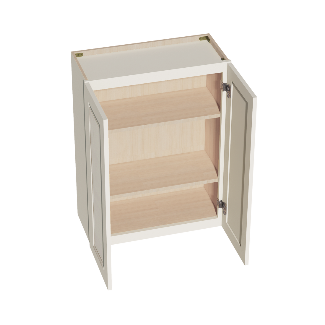 DI-W2736: Dallas Ivory Shaker 27"W x 36"H 2 Doors & 2 Shelves Standard Wall Cabinet