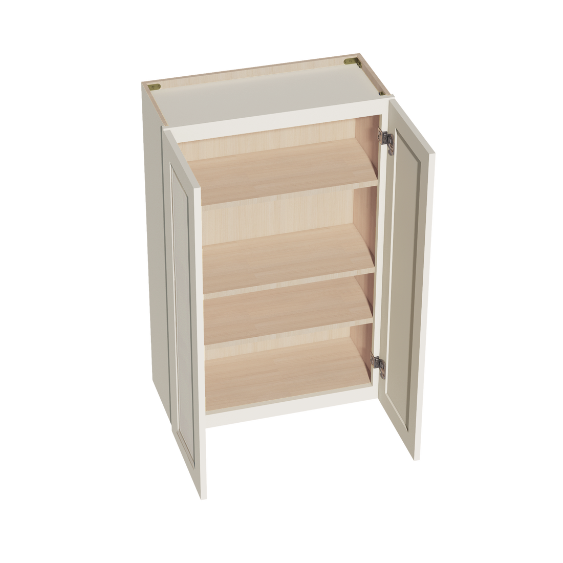 DI-W2742: Dallas Ivory Shaker 27"W x 42"H 2 Doors & 3 Shelves Standard Wall Cabinet