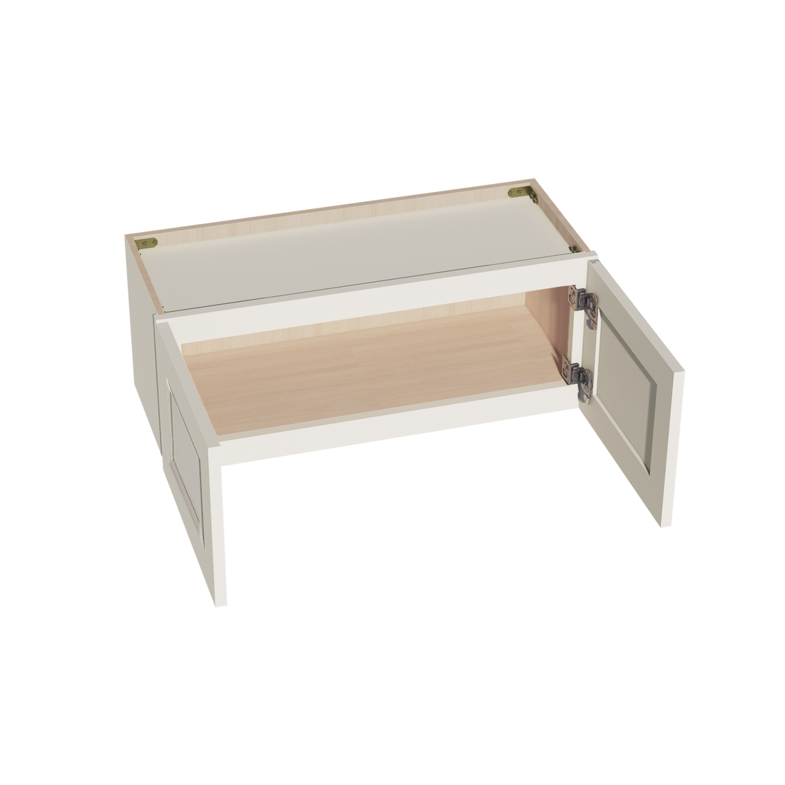 DI-W3012: Dallas Ivory Shaker 30"W x 12"H 2 Doors Standard Wall Bridge Cabinet