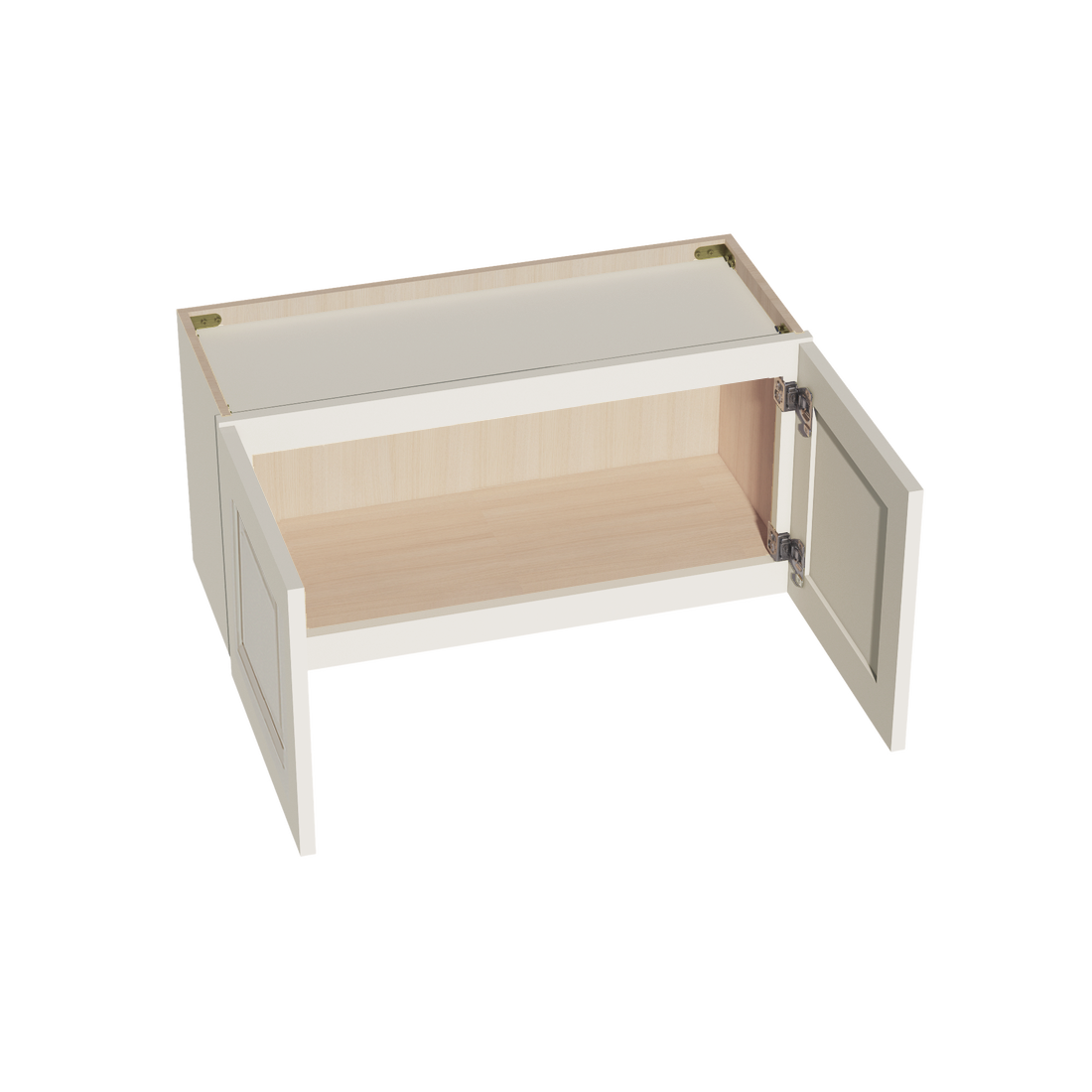 DI-W3015: Dallas Ivory Shaker 30"W x 15"H 2 Doors Standard Wall Bridge Cabinet