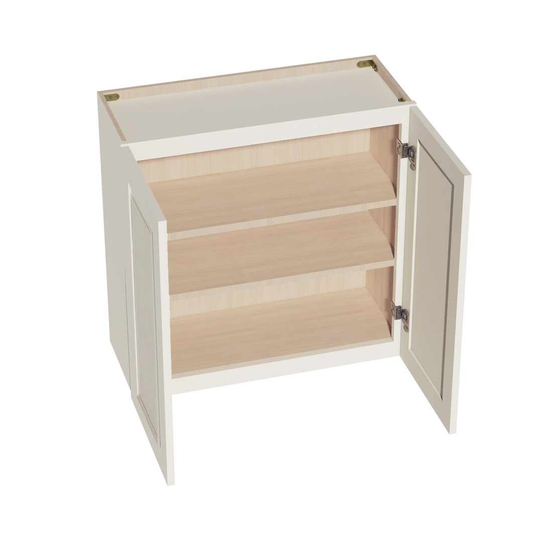 DI-W3030: Dallas Ivory Shaker 30"W x 30"H 2 Doors & 2 Shelves Standard Wall Cabinet