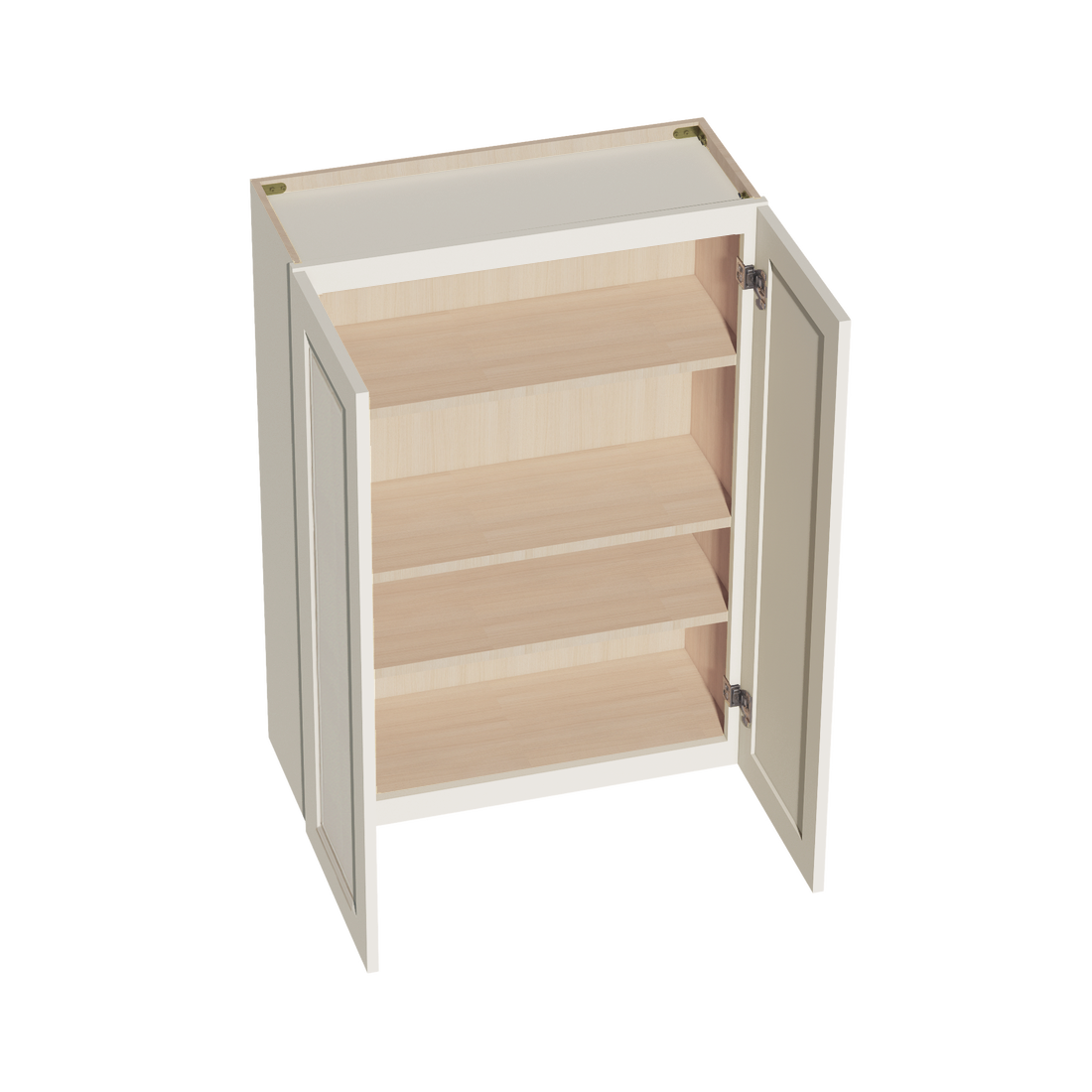 DI-W3042: Dallas Ivory Shaker 30"W x 42"H 2 Doors & 3 Shelves Standard Wall Cabinet