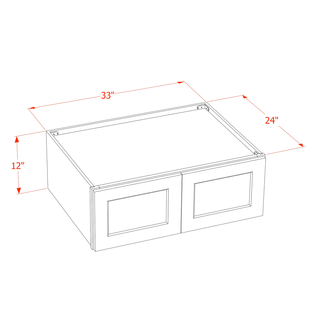 DI-W331224: Dallas Ivory Shaker 33"W x 12"H x 24"D 2 Doors Standard Bridge Wall Cabinet