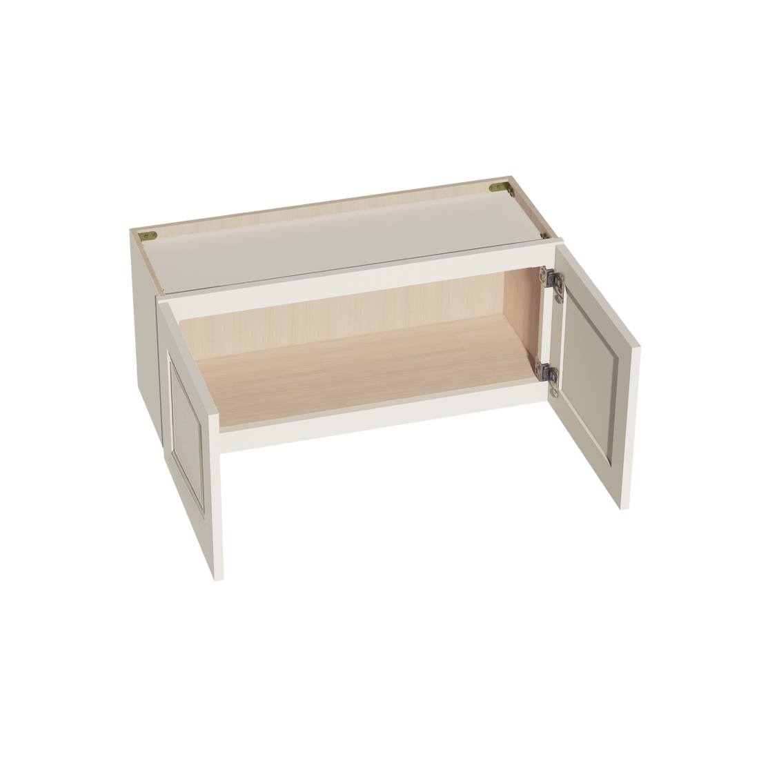DI-W3315: Dallas Ivory Shaker 33"W x 15"H 2 Doors Standard Wall Bridge Cabinet