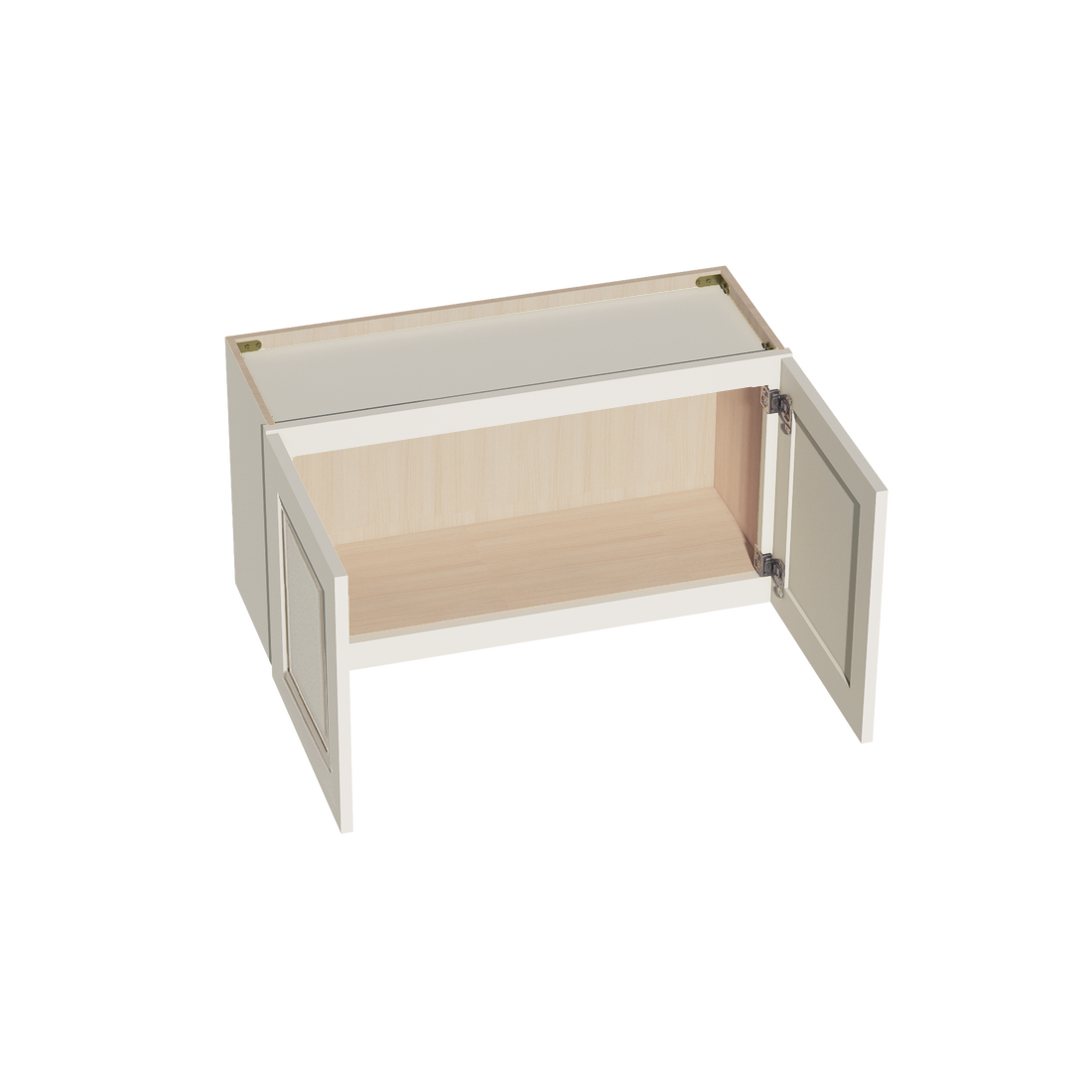 DI-W3318: Dallas Ivory Shaker 33"W x 18"H 2 Doors Standard Wall Bridge Cabinet
