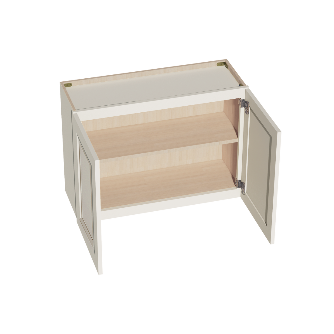 DI-W3324: Dallas Ivory Shaker 33"W x 24"H 2 Doors Standard Wall Bridge Cabinet