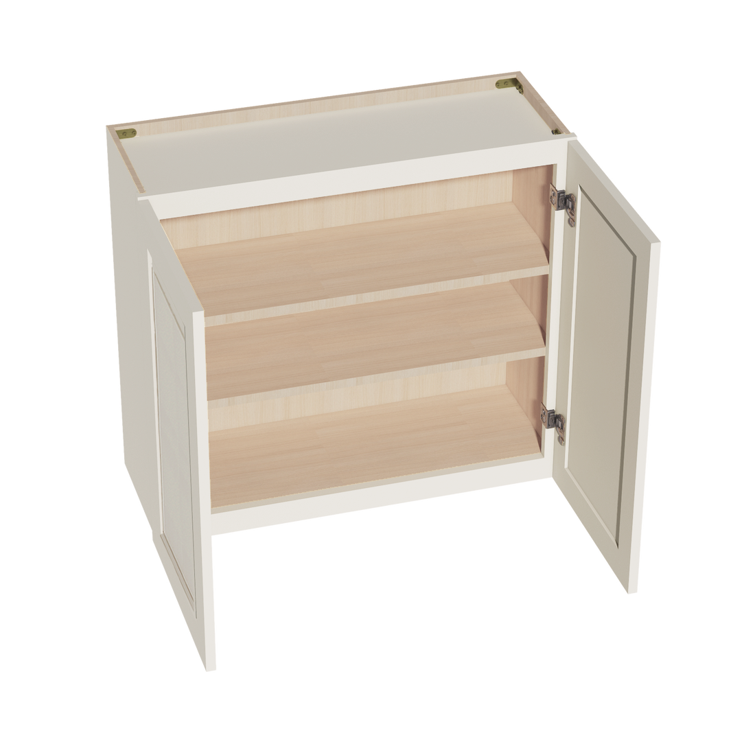 DI-W3330: Dallas Ivory Shaker 33"W x 30"H 2 Doors & 2 Shelves Standard Wall Cabinet